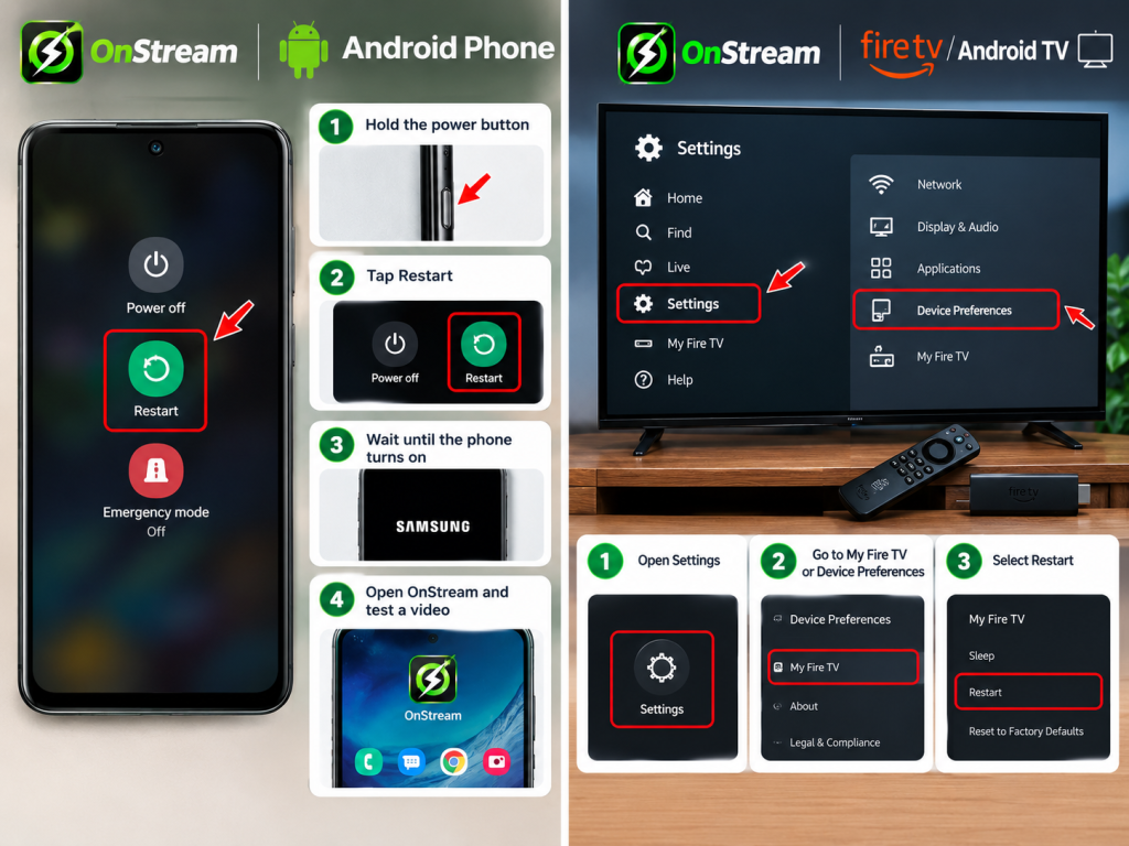 Restart Your Android, TV, or FireStick