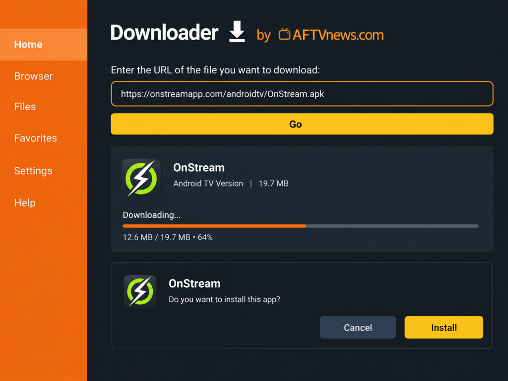 Install OnStream APK With Downloader