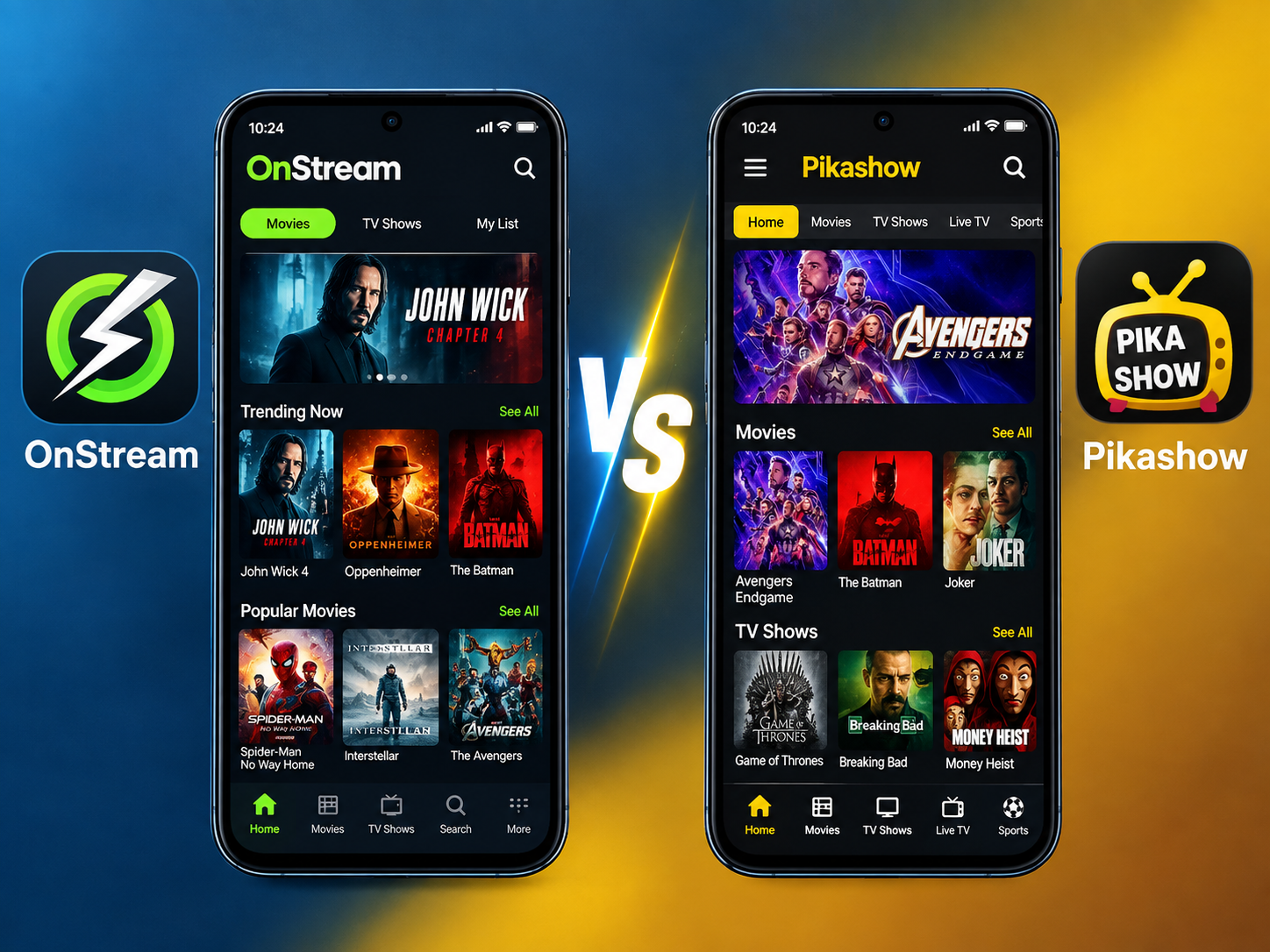 OnStream APK vs Pikashow – Which Free Streaming App Is Better
